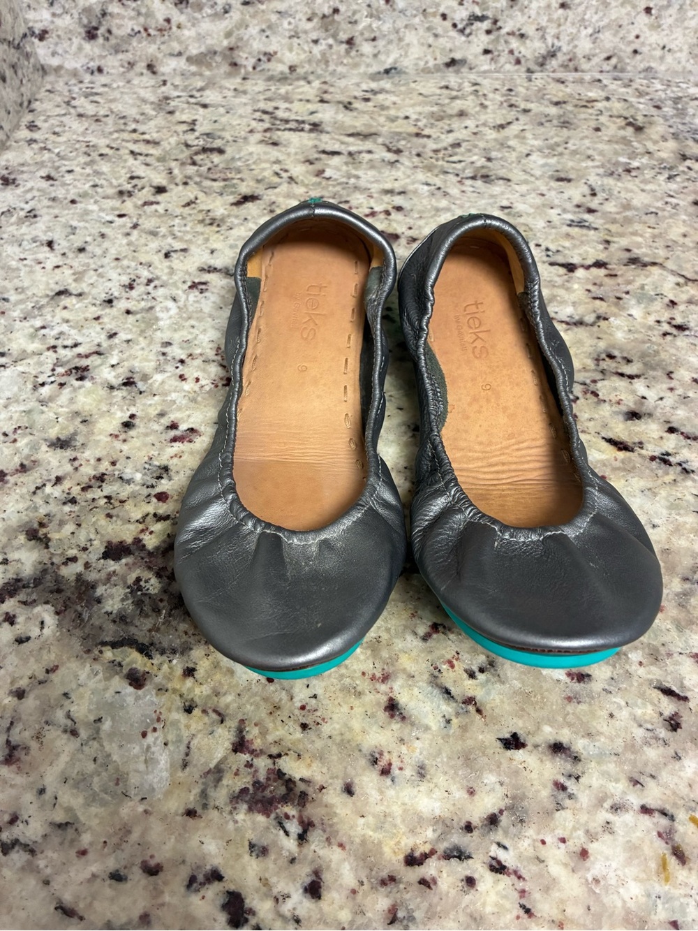 Tieks by Gavrieli ballet flats in a silver grey metallic